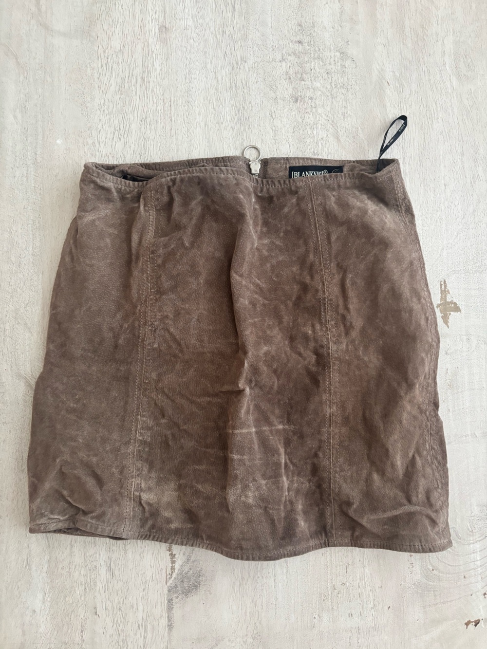 Blank NYC Brown Faux Leather Mini Skirt